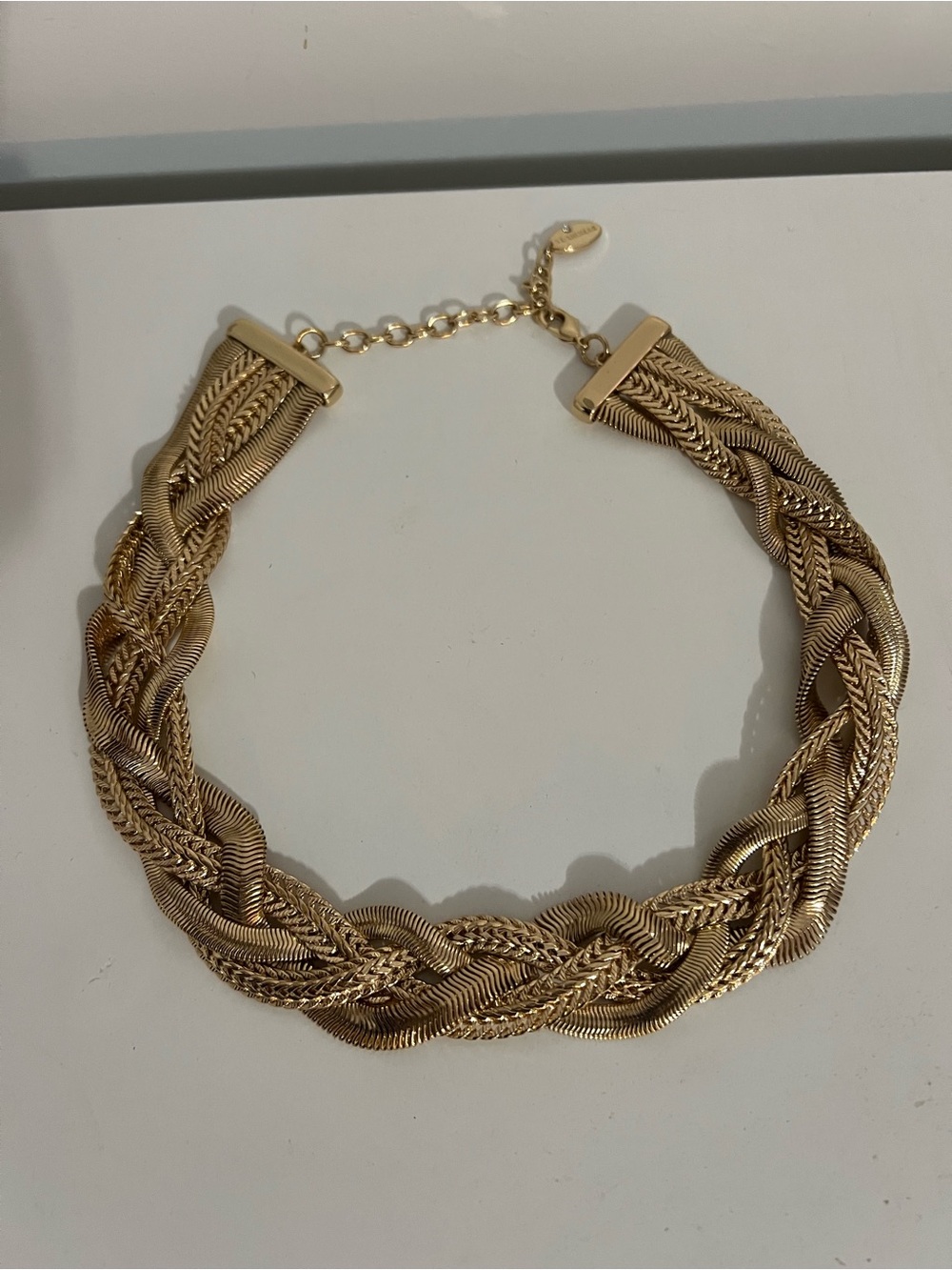 Vintage St. Thomas Chunky Braided Gold Plated Statement Necklace for Women
